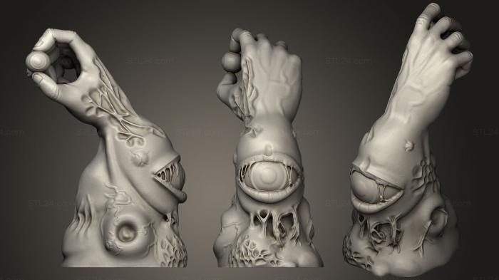 Статуэтки и статуи разные (Рука Чудовища, STKR_0883) 3D модель для ЧПУ станка